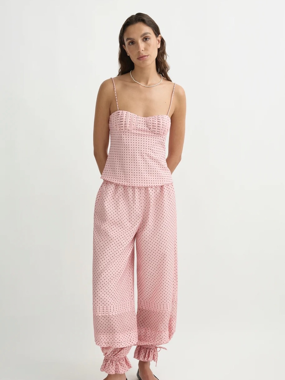 Posse-Top light Pink Polka Dot